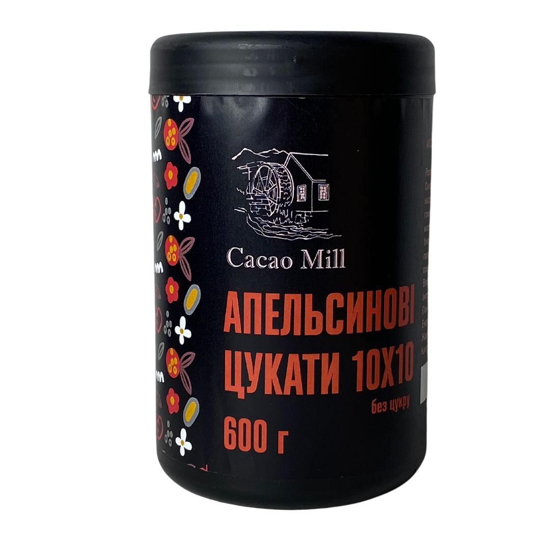 Апельсинові цукати CacaoMill 10х10 мм 600 г