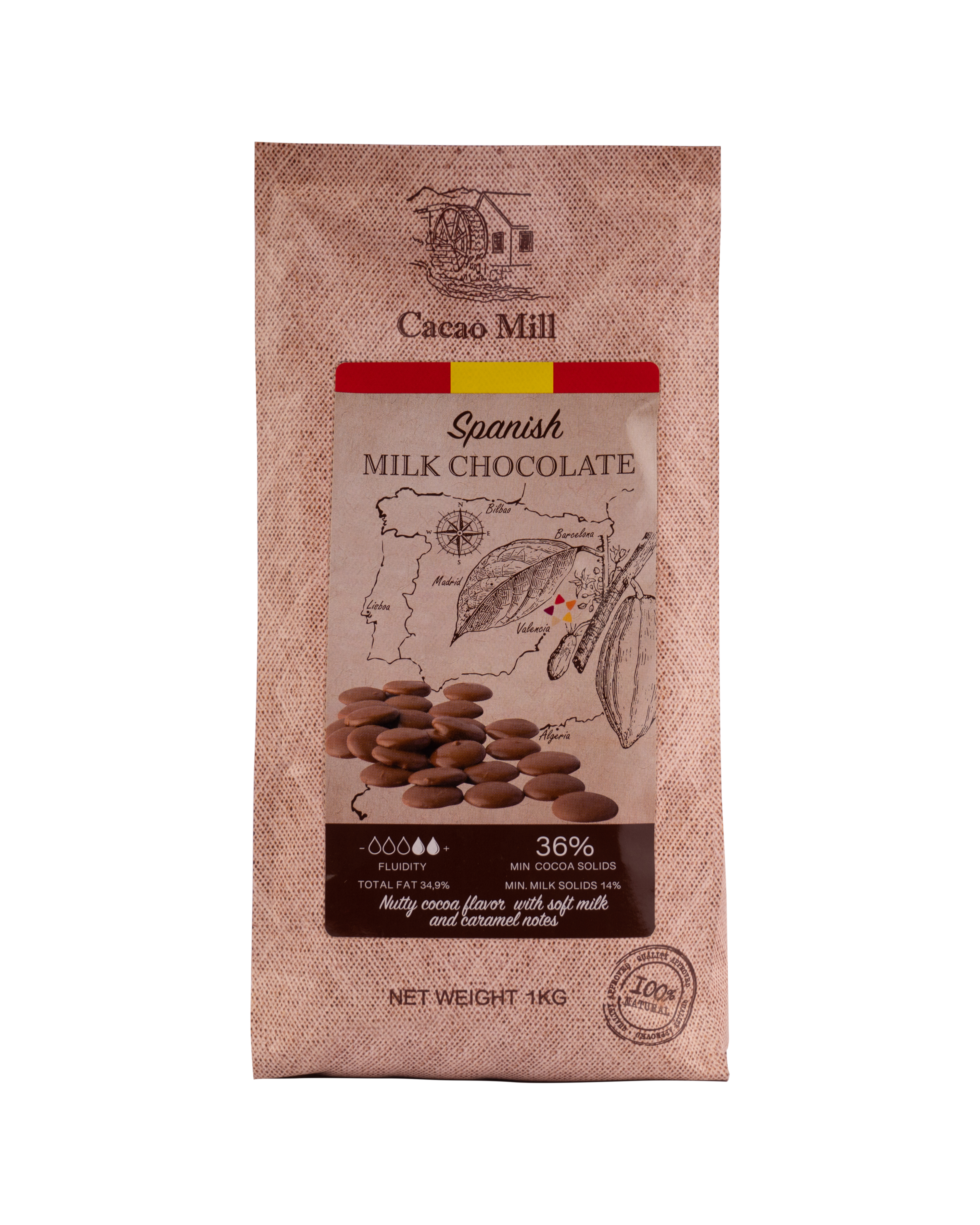 Шоколад молочний 36% Natra Cacao 1 кг