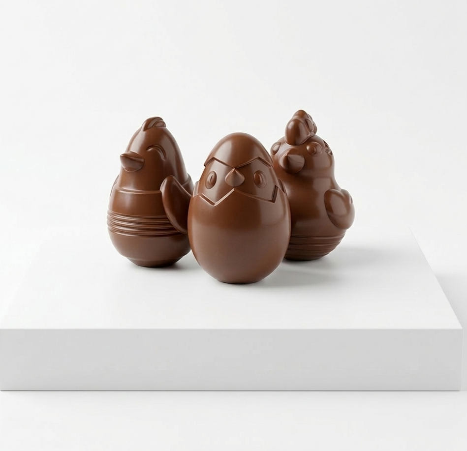 Форма для шоколаду Сім'я курочок 3 відбитки Valrhona 1 шт