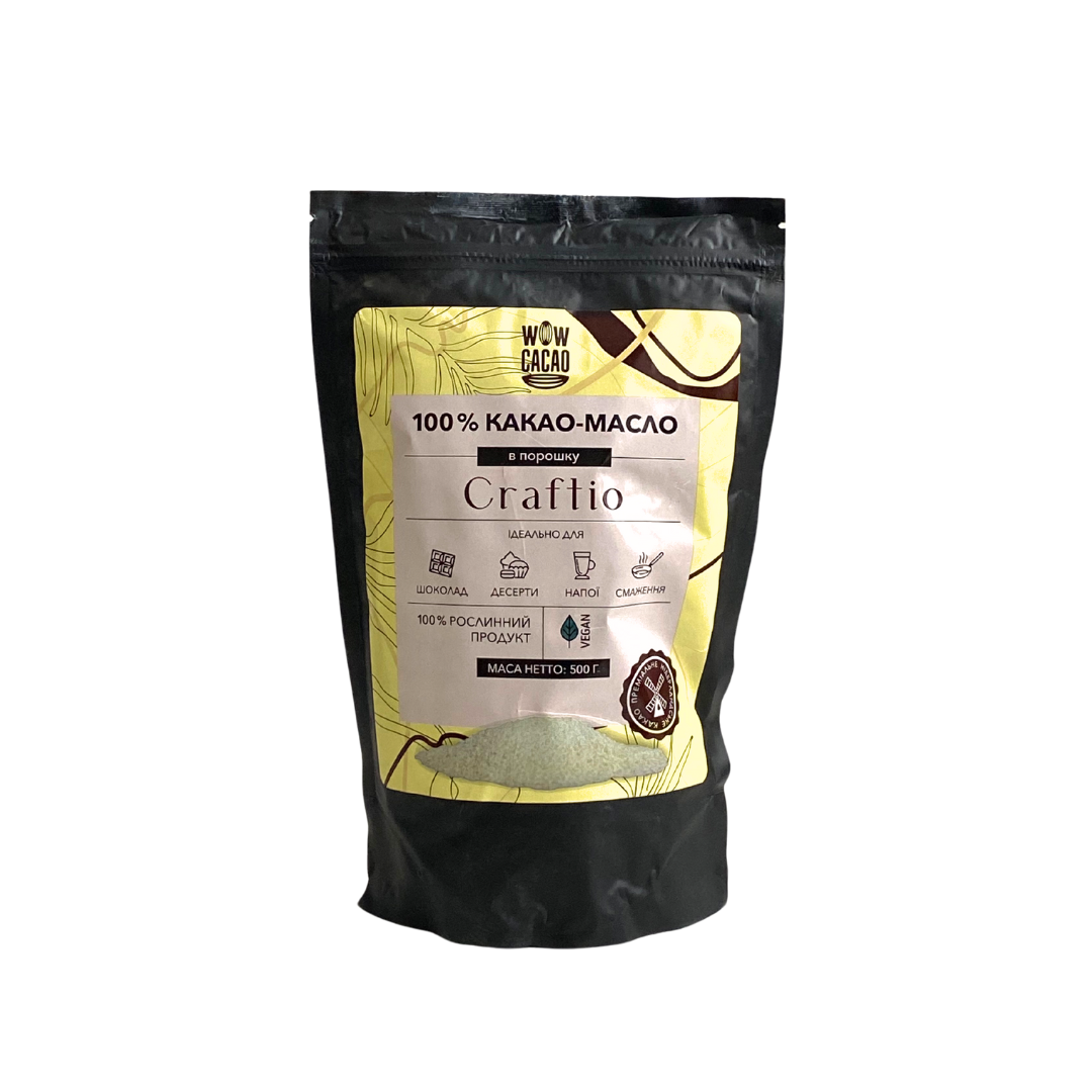 Какао-масло в порошку WOW CACAO 100 % Craftio 500 г