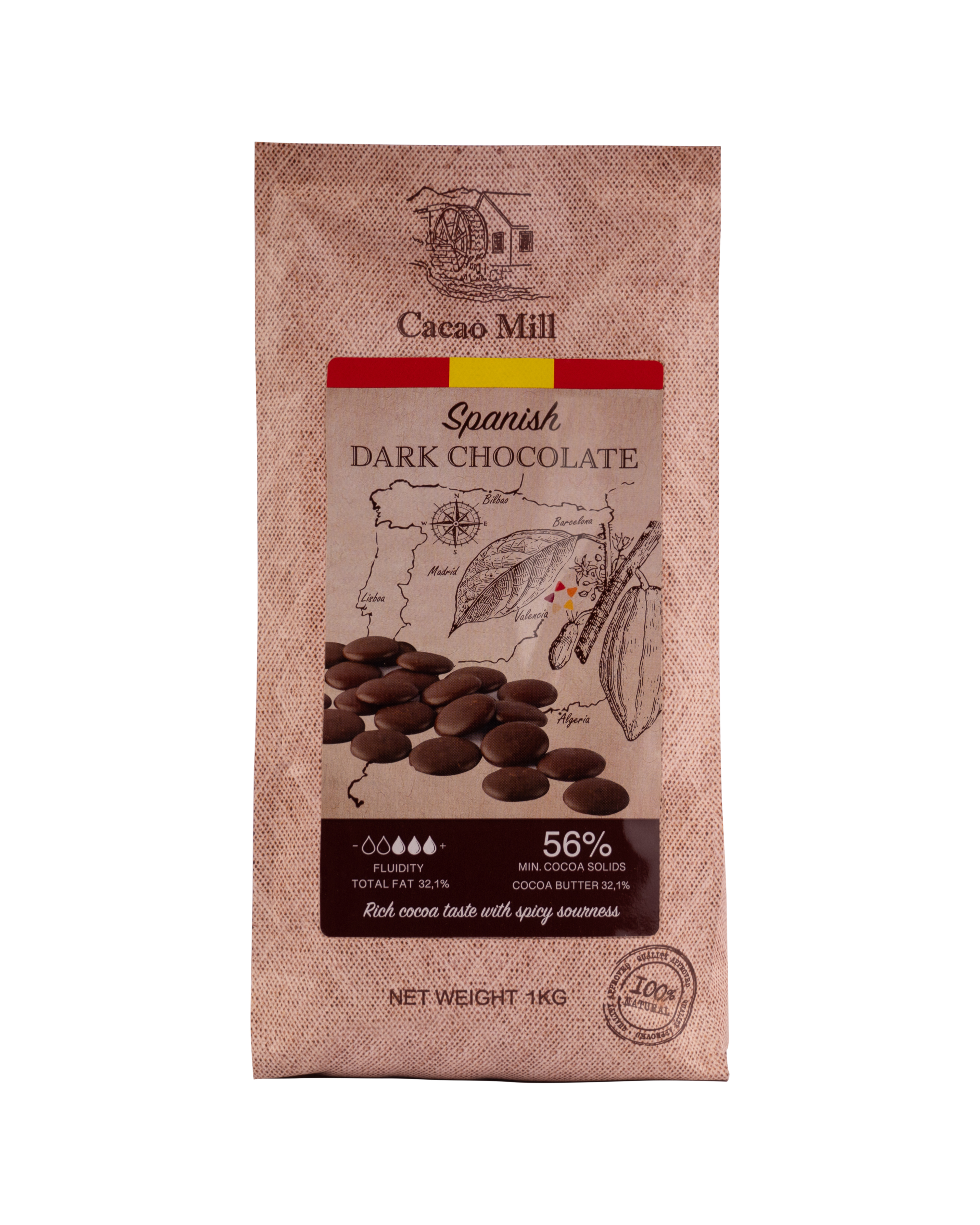 Шоколад чорний  56% Natra Cacao 1 кг