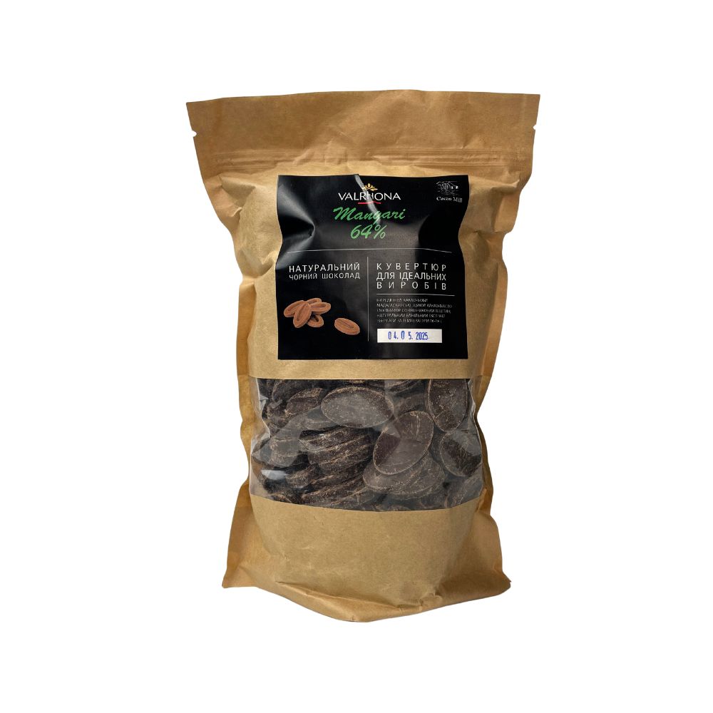 Шоколад чорний Manjari 64% Valrhona 1 кг